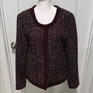 Rafaella Burgundy Tweed Blazer 12P
